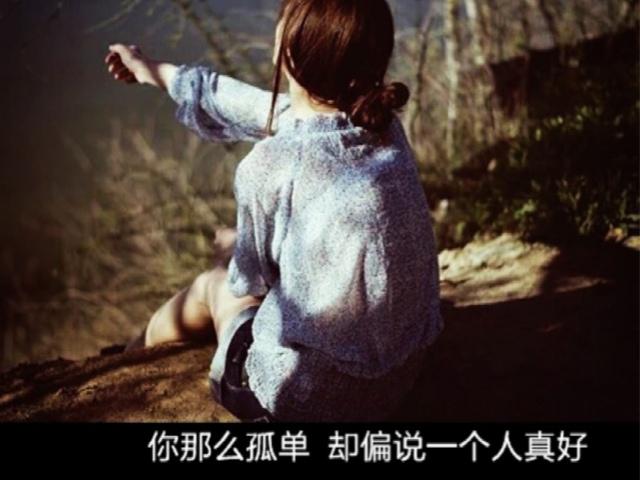 你那么孤独 却偏说一个人真好