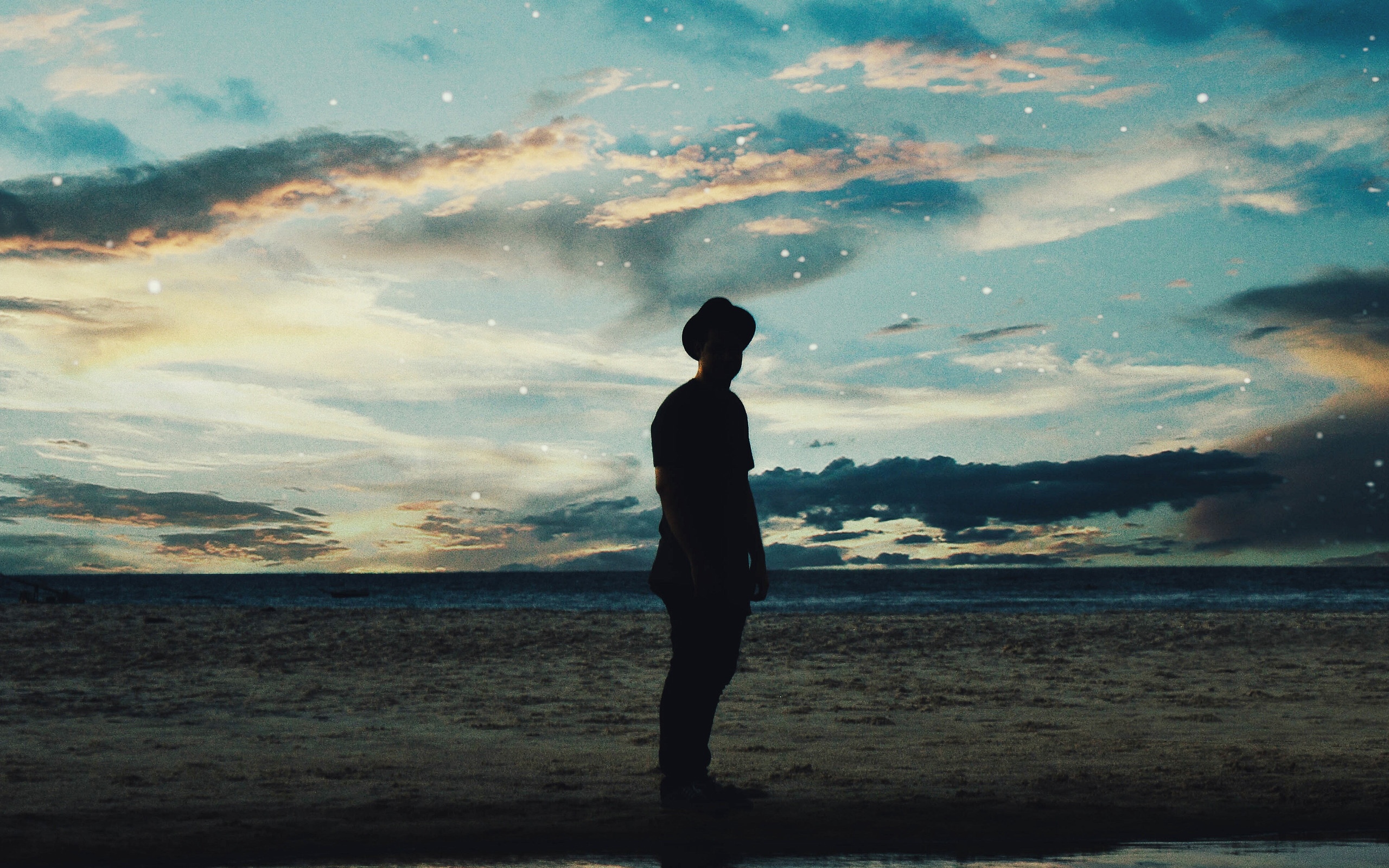 一个男子孤独的背影