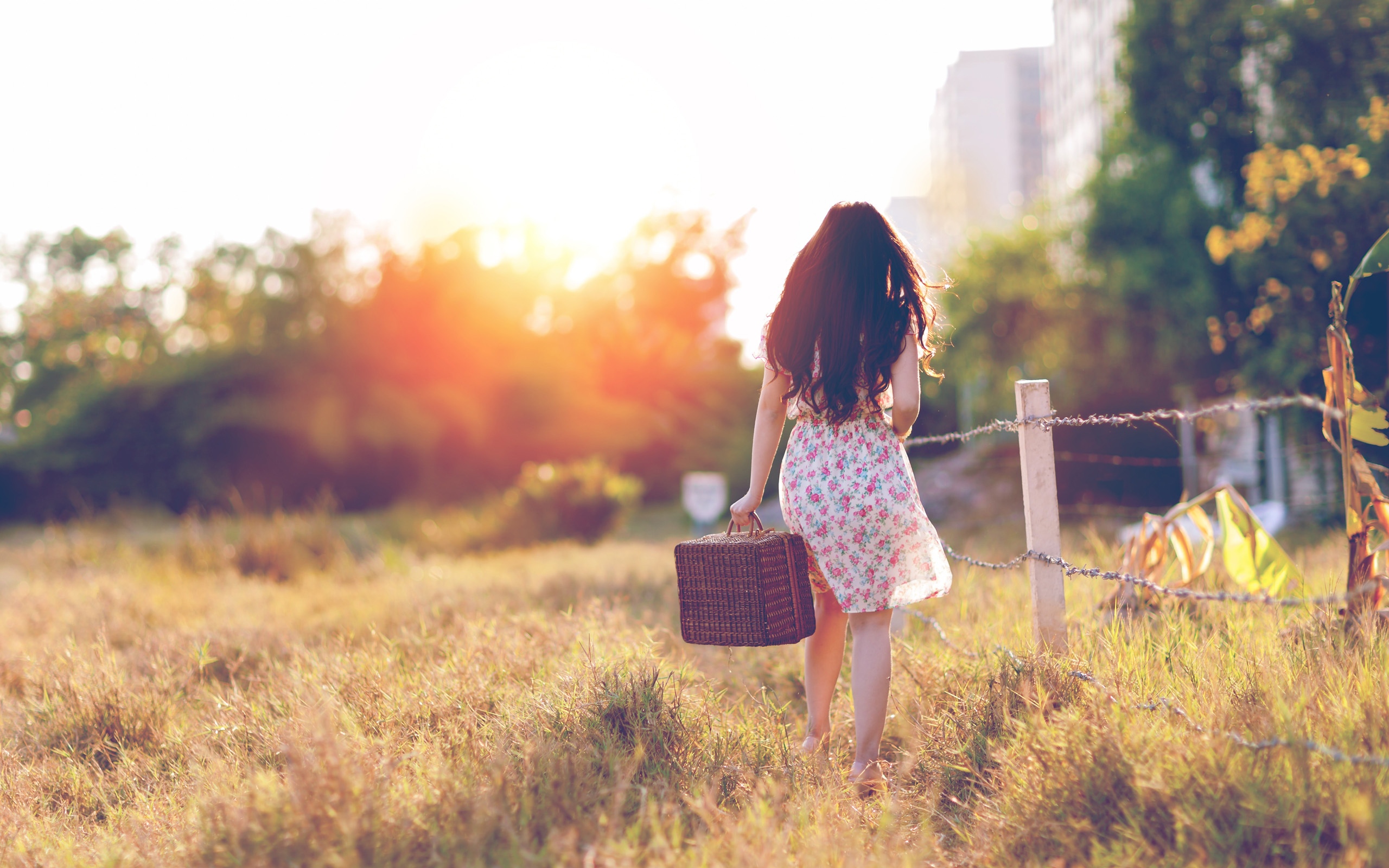 独自一个人在看风景的女生背影