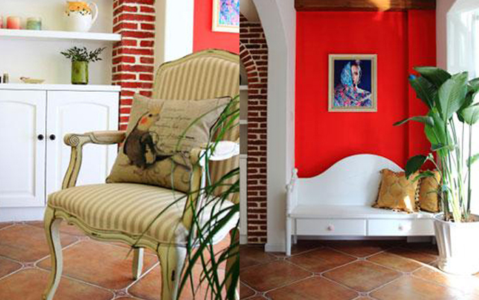 地中海田园风温暖两居室