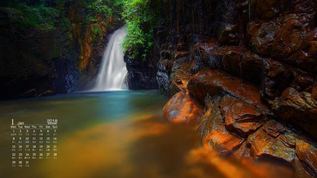 2018年1月美丽自然风景日历