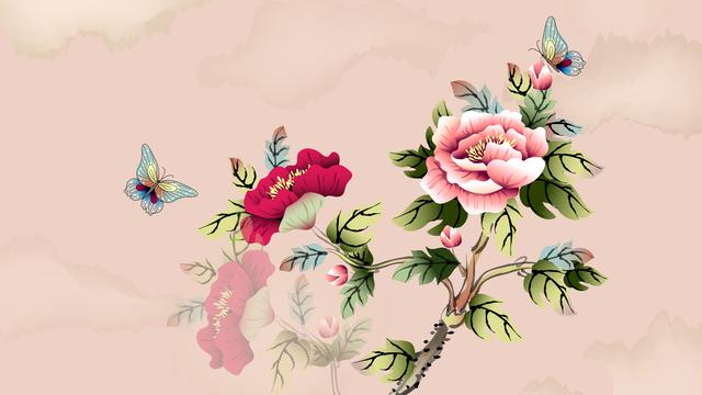 国色天香牡丹工笔画