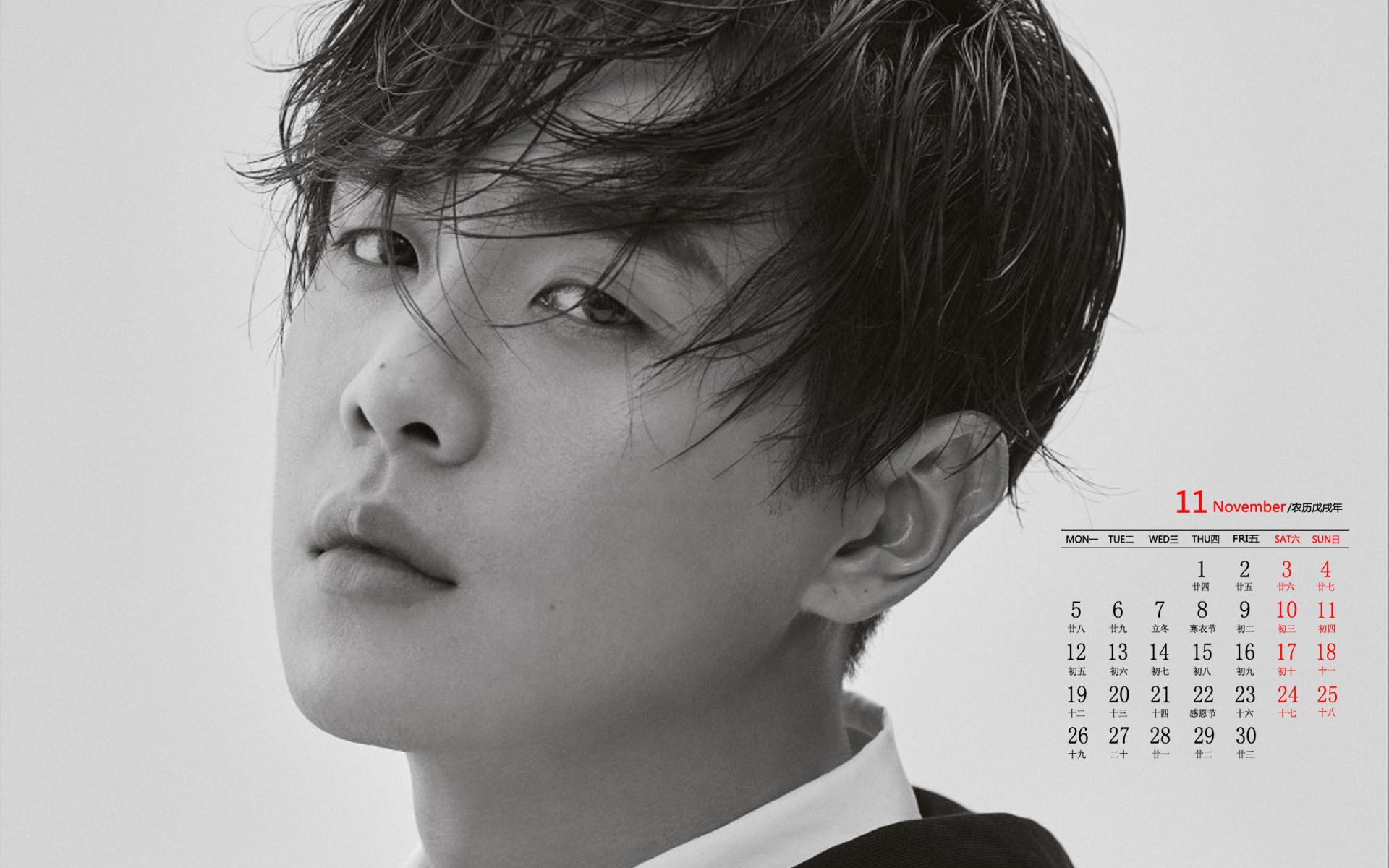 2018年11月张若昀时尚写真日历