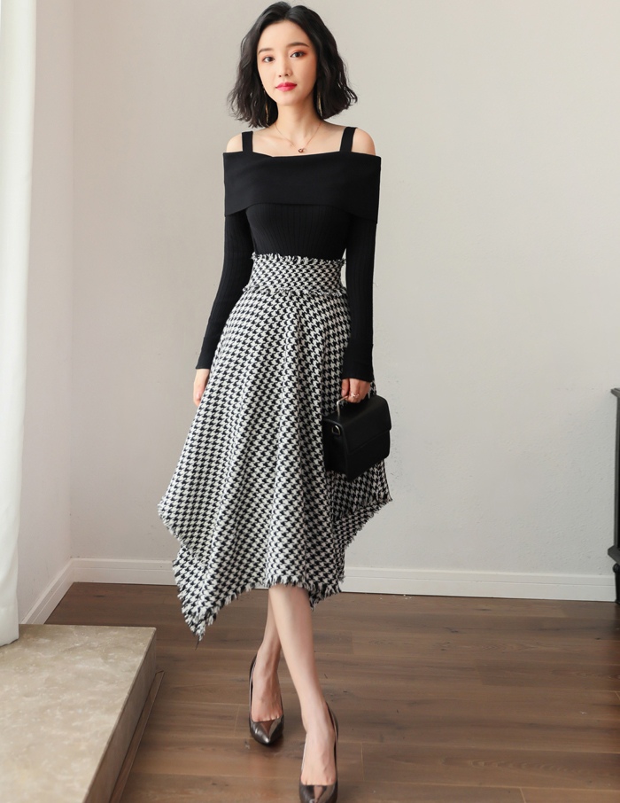 2018秋季新款法莎尼亚轻奢品牌针织连衣裙