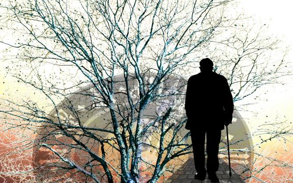 一个孤独沧桑的男人背影