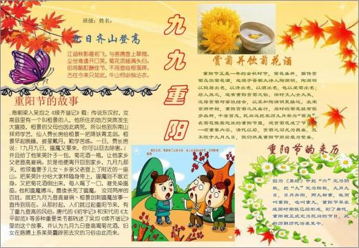 传统重阳节小报