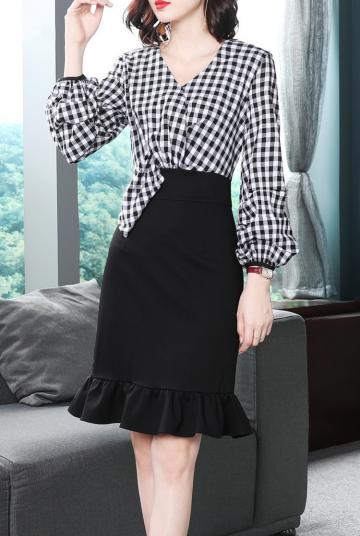 2018秋季新款法莎尼亚轻奢品牌针织连衣裙